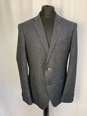 Buy M&S Autograph Tailored Fit Jacket Blazer Wool Blend Navy Mix Medium 42  E1603 • 14.99£