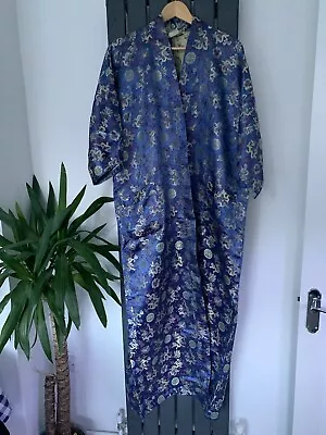 Buy Ladies Oriental Dressing Gown/house Coat, One Size, Blue • 25.99£