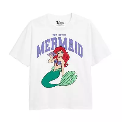 Buy Disney Girls T-shirt Little Mermaid Collegiate Top Tee 7-13 Years Official • 9.99£