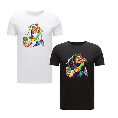 Buy Bob Marley Art Top Music T-shirt Men's Classic Design Coloured Art Tee • 13.49£