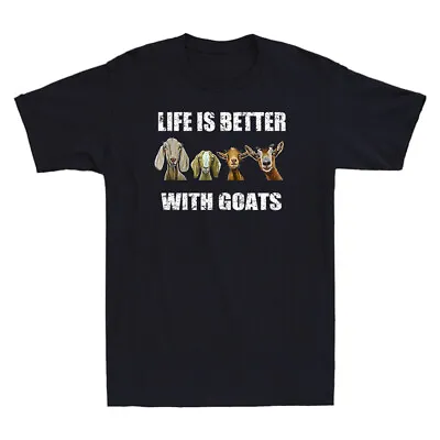 Buy Better With Goats, Goat Shirt, Funny Goat Lover Gift Vintage Men's Black T-Shirt • 13.99£