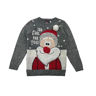 Buy F&F Grey Too Cool For Yule Santa Christmas Jumper Age 7 • 5£