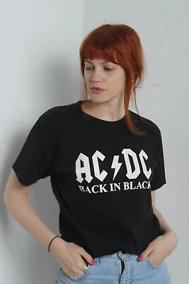 Buy AC DC Back In Black Womens T-Shirt - Black - Size Small S (W1U6) • 8.99£