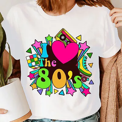 Buy Love 80s Hen Party Costume 1980s Fancy Dress Retro Vintage Womens T-Shirts #DJG • 9.99£