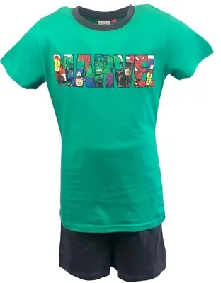 Buy Boys Kids MARVEL AVENGERS PYJAMAS Shorts T Shirt Pjs Set Ages 3-12 Years • 7.46£