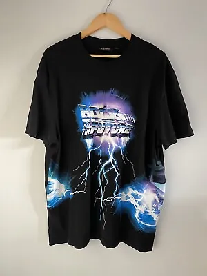 Buy Back To The Future Black XL T-shirt All Over Print Graphic 80s Iconic Movie VGC • 24.99£