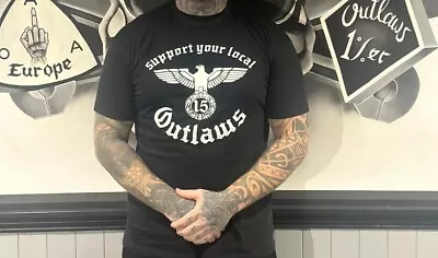 Buy Official Support Your Local OUTLAWS MC SYLO T-SHIRT UNISEX SIZE XL Biker 1% • 24.50£