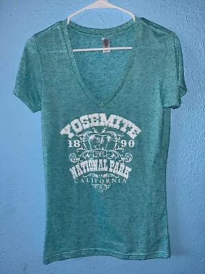 Buy Women's Yosemite National Park California V-Neck T Shirt Sz Medium FREE SHIPPING • 9.44£