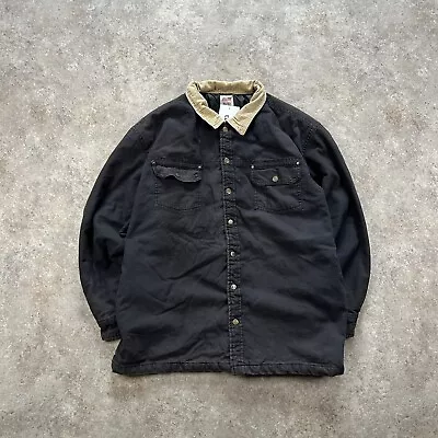 Buy Dickies Jacket Mens XL Black Denim Workwear Chore Coat Heavyweight Snap USA • 49.99£