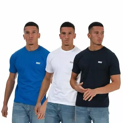 Buy Men's DKNY Giants 3 Pack Lounge Cotton T-Shirts In White Blue Navy • 23.74£