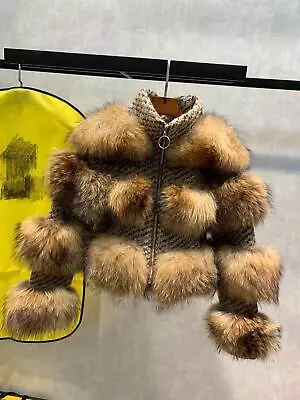 Buy Winter Women Real Fur Coat Woolen Coat Bomber Jacket Korean Streetwear Outerwear • 372.34£