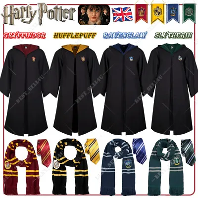 Buy Harry Potter Gryffindor Ravenclaw Slytherin Hufflepuff Robe Wand Tie Costume UK • 8.59£