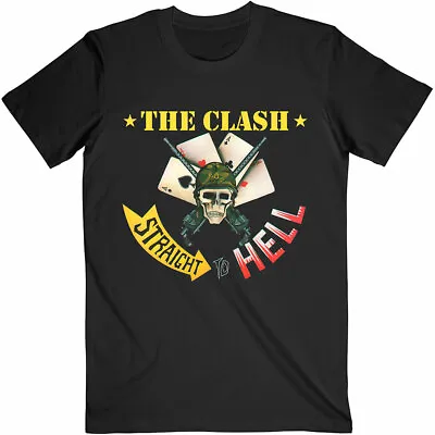 Buy Official The Clash T Shirt Straight Aces Mens Black Punk Rock Metal Classic Tee • 15.90£