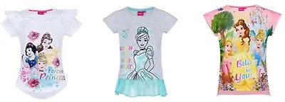 Buy Girls Disney PRINCESS Short Sleeve T-Shirt; RAPUNZEL, SNOW WHITE, BELLE, 2-8 Yrs • 6.99£