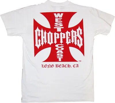 Buy WCC West Coast Choppers T-Shirt Iron Cross Red Logo White • 28.04£