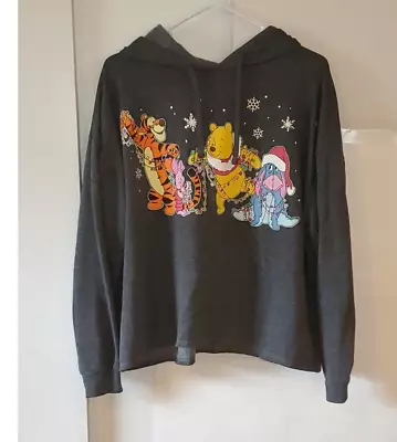 Buy Disney Winnie The Pooh Women's Cropped Hooded Sweatshirt Christmas Themed L  • 16.03£