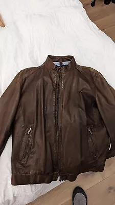 Buy Massimo Dutti Brown Leather Jacket Mens • 25£