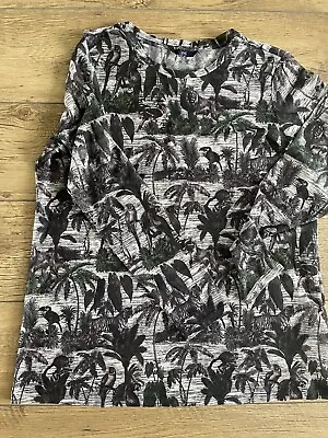 Buy Ladies Next Tropical Print Mesh Long Line Long Sleeve Style T-shirt - Size 20 • 7.50£