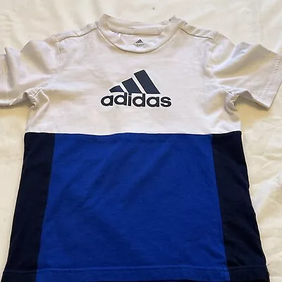 Buy White And Blue T-shirt, 7-8 Years, Used Good Condition • 5£