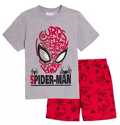 Buy Boys Spiderman Short Pyjamas Kids Marvel Shortie Pjs Set Super Hero Nightwear • 9.95£