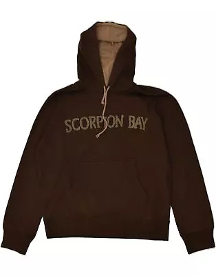 Buy SCORPION BAY Mens Graphic Hoodie Jumper Large Brown Cotton BF02 • 20.65£