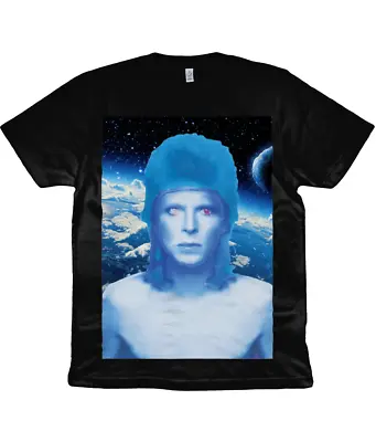 Buy David Bowie - Cosmic Blue - Ziggy - Glam Rock - Aladdin Sane -  Organic Shirt  • 19.99£