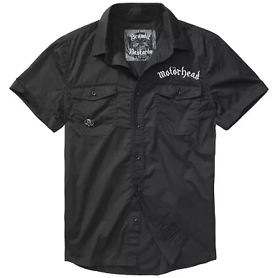 Buy Brandit Motörhead Shirt Warpig Print Straight Cut Short Sleeve Cotton Black • 62.95£
