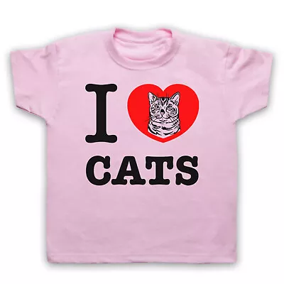 Buy I Love Cats Animal Rights Lover Save The Animals Cute Kids Childs T-shirt • 15.99£