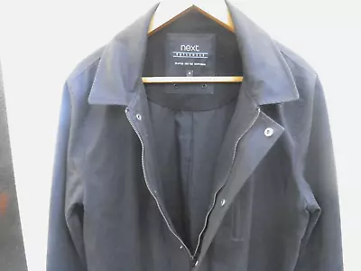 Buy Next Outerwear Mens Jacket Black VGC Cotton Size M Four Pockets Zip Up Front • 14.90£