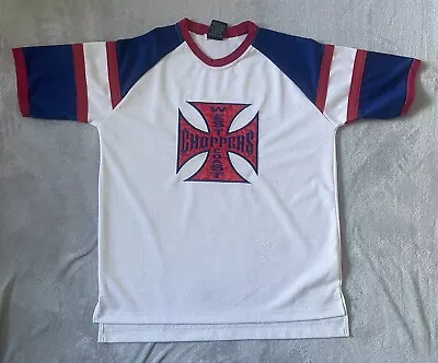 Buy West Coast Choppers Jersey T-shirt White Red Blue Vintage Adults Size Large XL • 49.99£