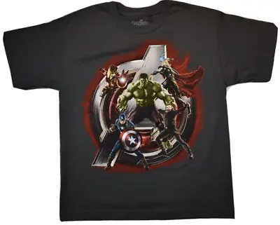 Buy Marvel Avengers Age Of Ultron Youth Boys Thor, Hulk Charcoal Shirt New XL • 5.52£