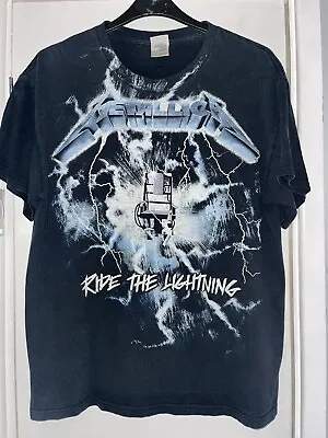 Buy Metallica Ride The Lightning Fruit Of The Loom T Shirt Size Large Retro Vintage • 50£
