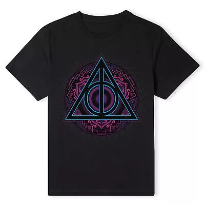 Buy Official Harry Potter Deathly Hallows Neon Unisex T-Shirt • 12.59£