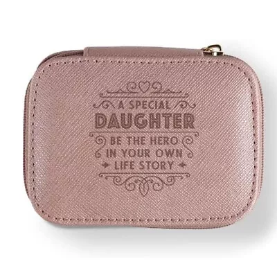 Buy Travel Jewellery Box Pink Zip Special Daughter Be The Hero In Your Own Story • 11.49£