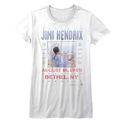 Buy Jimi Hendrix Live At Woodstock 1969 Women's T Shirt Bethel NY Concert Tour Merch • 29.84£