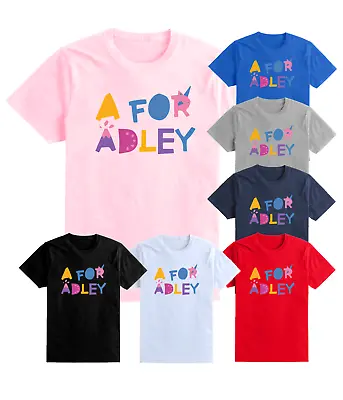 Buy A For Adley Kids Girls T Shirt Top Tee Fun Youtuber Inspired Merch Gamer Gifts  • 7.99£