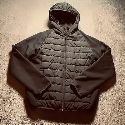 Buy Primark Jacket Men's Medium Black Padded Hooded Full Zip Pockets • 12.50£