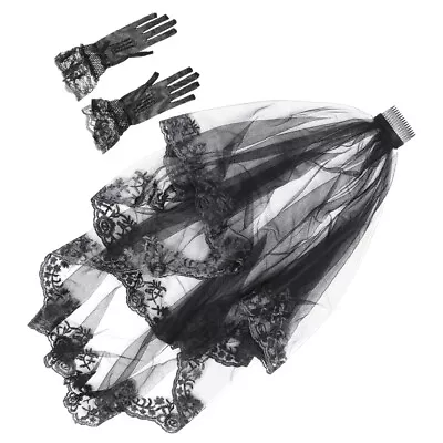 Buy Lace Veil Bride Bachelorette Party Wedding Jackets For Black • 10.75£