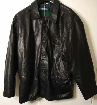 Buy Leather Jacket XL 48  The Hudson Leather Co Single Breast Check Lining • 44.99£