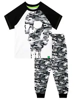 Buy Camouflage Skull Pyjamas Kids Boys 6 7 8 9 10 11 12 13 Years PJs Sleepwear Blue • 14.99£