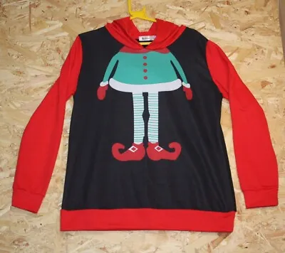 Buy Womans Christmas Elf Jumper Hoodie Festive Colours Size 20 Baggy • 16.44£