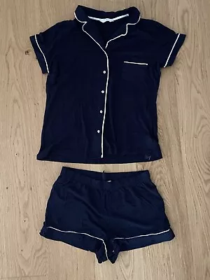 Buy M & S Cute Navy Pj Pyjama Set Sz 10 • 6.99£