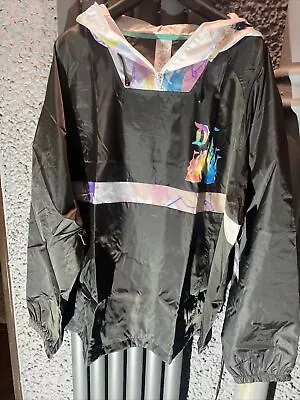 Buy Disneyland Walt Disney Windbreaker Rain Jacket Rare Black Pastels XXL • 35£