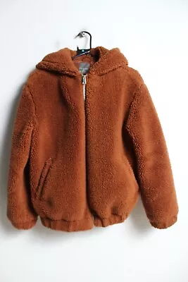 Buy Primark Womens Quilted Teddy Jacket With Hood - Rust - Size 6 8 (f24) • 6.99£