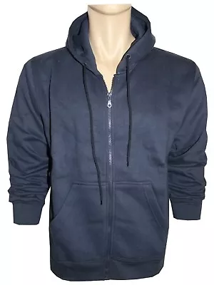 Buy New Men’s Plain Fleece Hoodie Polycotton Full Zip Hooded Sweatshirt Jumper Tops • 9.99£