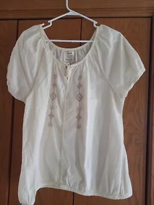 Buy Ruff Hewn Boho Peasant Embroidered Blouse Top V-Neck  Size 1X • 14.20£