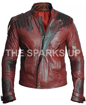 Buy Guardian Of The Galaxy 2 Star Lord Chris Pratt  Costume Mens Leather Jacket  • 119.99£