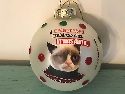 Buy 2013 Grumpy Cat Christmas Tree Ornament Glass Bulb Ugly Awful Sweater CUTE! • 12.81£