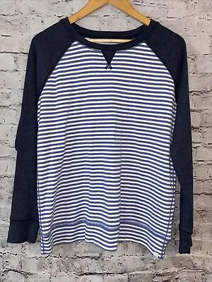 Buy Eddie Bauer Womens Raglan Long Sleeve T-Shirt Blue Stripe Size XL • 13.12£