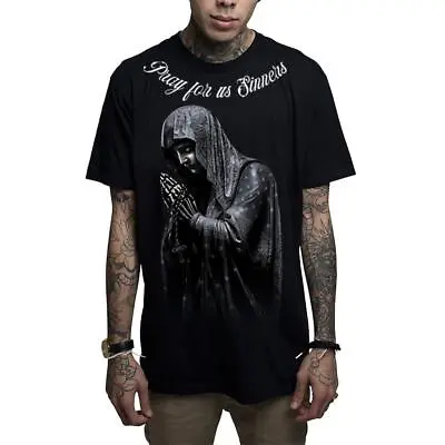 Buy Mafioso Sinner Black Mens T-Shirt Streetwear Alternative Tattoo Clothing • 31.57£